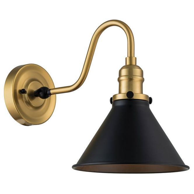 Hovedbilde Provence - Vegglampe m/sort skjerm og messing