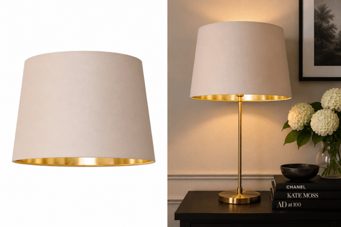 Hovedbilde Lampeskjerm - Soft Latte m/Gold Lining 40cm