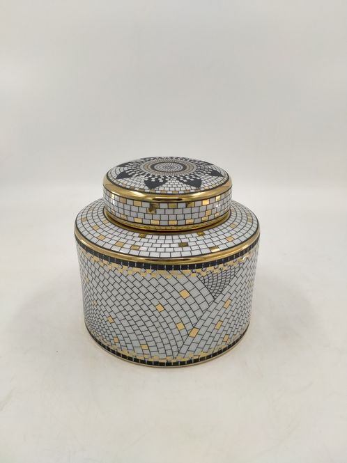 Hovedbilde Gold Tiles Small - Keramisk krukke m/lokk